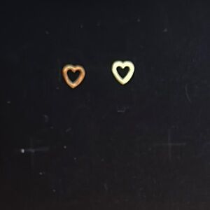 Gold Heart Stud Earrings